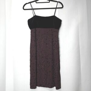 Emanuel Ungaro Vintage Silk Beaded Dress‎ Velvet Bodice Babydoll Y2K Whimsigoth
